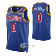 Camiseta Golden State Warriors Gary Payton II NO 0 75th Anniversary Azul